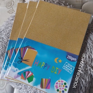 Glittered Board/Cardstock Gold 10 Sheets Glitter Board Holographic Card