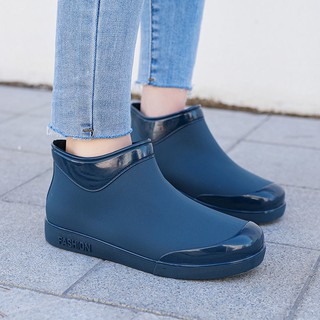 Japanese-style fashionable all-match rain boots ladies' short rain boots low-top non-slip waterproof work shoes kitchen shoes (1)