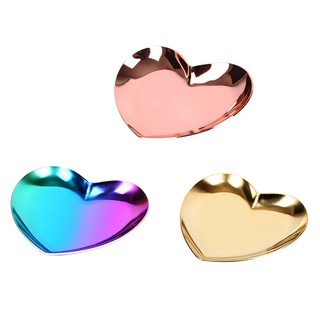 Heart Shaped Jewelry Serving Plate Metal Tray Storage Arrange Fruit Tray Home Rose Gold (6)