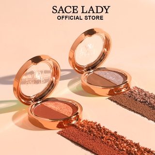 SACE LADY Highly Pigmented Duo Eyeshadow Palette Matte & Glitter Smooth Long-lasting Eye Make Up Beauty Cosmetic