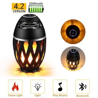 Mini USB Charge Bluetooth Speaker Led Flame Light Outdoor Portable Atmosphere Led Night Lamp Waterpoof Bluetooth Stereo Speaker