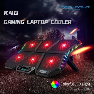Coolcold Gaming RGB Laptop Cooler 12-17 Inch Led Screen Laptop Cooling Pad Notebook Cooler Stand Wit