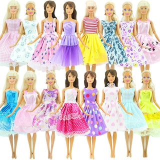 1pcs/10 pcs Barbie Clothes For Wedding Fashion Handmade Dress Mini Party Gown Doll