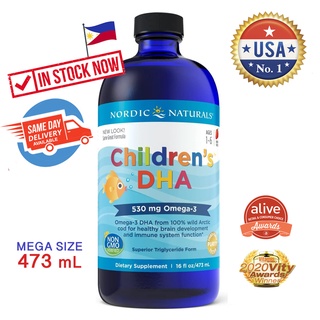 Nordic Naturals Children's DHA Liquid Omega-3 DHA Fish Oil Supplement For Kids Immune Heart Brain