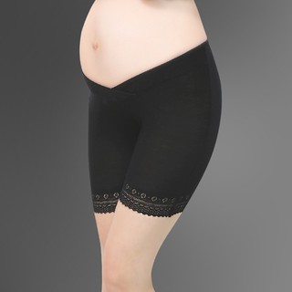 Maternity Women Sexy Cross Waist Safety Shorts Lace Hem Underpants Underwear