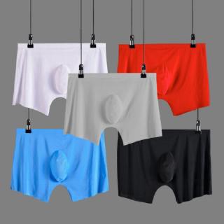 Mens Ice Silk Seamless Breathable Comfy Boxers Underwear Bulge Shorts Briefs (7)
