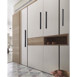 Modern and simple black aluminum closet handle cabinet door handle cabinet drawer handle lengthened (8)