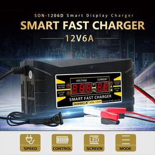 【Ready Stock】♝❖Bosca SON-1206D Smart Fast Charger 6A 12V Car Motorcycle Battery Charger for Gel Batt
