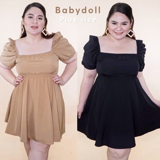 BABY DOLL PUFF SLEEVE DRESS (PLUS SIZE)