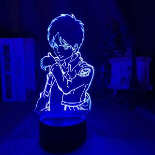 Acrylic Table Lamp Anime attack on Titan for Home Room Decor Light Cool Kid Child Gift Captain Levi Ackerman Figure Night Light (3)