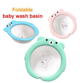 Baby Foldable Wash Basin washbasin Newborn Cartoon Travel Small Face Wash Butt Footbath