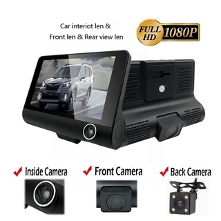 ❖◇∏Car Dvr 3 Camera Lens 4.0 Inch Video Recorder Dash Cam Auto Registrator Dual Lens With Rear View