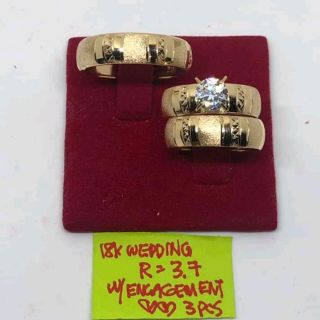 18K Saudi Gold Wedding Ring / Engagement Ring