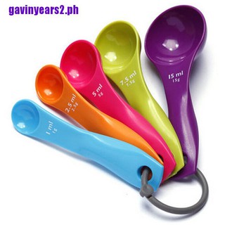 {GIV2}5PC Style Kitchen Colourworks Measuring Spoons Spoon Cup Baking Utensil Set Kit