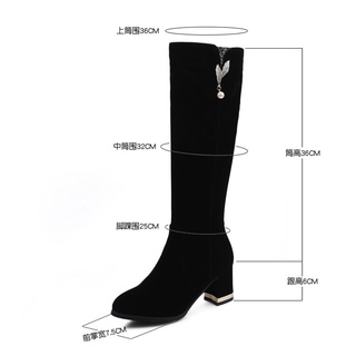 ✁✶✼women s thick-heeled suede high-heeled knight boots, but knee-high boots, side zipper, women s bo