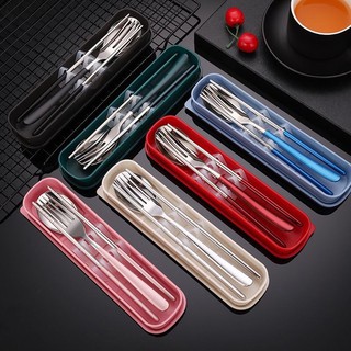 Skyh.ph Matte 3 in 1 Chopsticks Spoon and Fork travel Creative Metal Cutlery Set Stainless