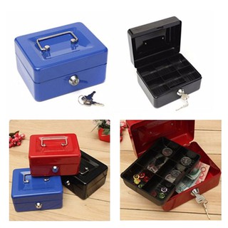 Practical Mini Petty Cash Money Box Stainless Steel Security Lock Lockable Safe Small 5 Size