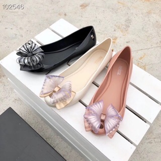 2020M transparent striped bow single shoes windmill fragrant jelly women's shoes