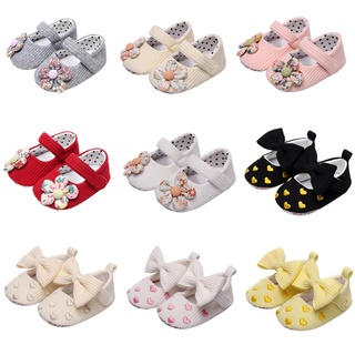 Baby Shoes Kids Girls Mary Jane Flats Children Bowknot Flowers Wedding Ballet Non-Slip Shoes Toddler First Walkers