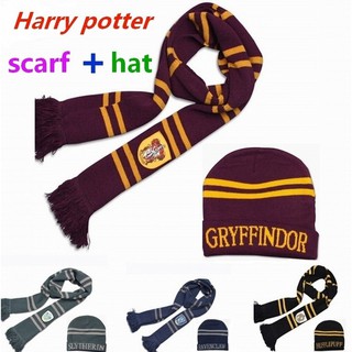 Harry Potter Scarf Gryffindor House Badge Scarf + Hat