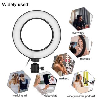 26CM LED Ring Light Living Broadcast Selfie Fill Lamp USB Dimmable RingLight Lamp with Phone Holder