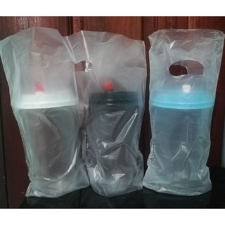 Double Take Out Single Take Plastic Bags Carrier For Milktea Shakes Frappe Drinks 100s Biodegradable