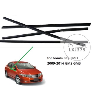 4PCS For Hond City 2009 ~ 2014 Car Outside Window Moulding Weatherstrip Seal Belt Weather Strip Plastic Trim