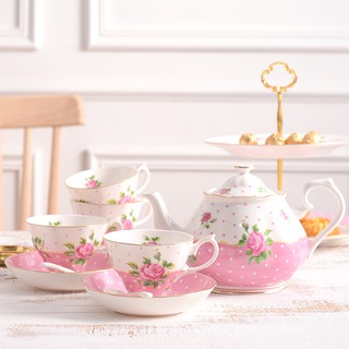 [Coffee set] European style coffee cup set, household ceramic black tea cup, bone china, English afternoon tea set, wedding gift