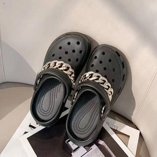 (Sulit Deals!)♗✠✇chain Crocs platform high-heeled sandals for women lightweight all-rubber