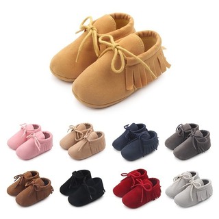 BabyL Baby Boy Girl Moccasins Shoes Soled PU Suede Leather Shoes