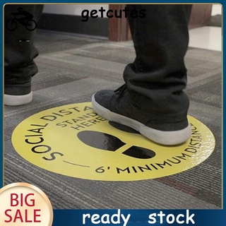 5pcs Social Distancing Floor Sticker 6 Feet Safety Isolation Distance Sticker Signs Marker Ground