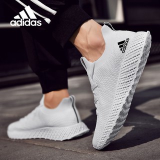 Adidas Large Size Men's Shoes Sports Shoes Breathable Fly Woven Mesh Shoes Outdoor Training Shoes Running Shoes Lightweight Jogging Shoes Casual Fashion Black Shoes 39-46 (4)