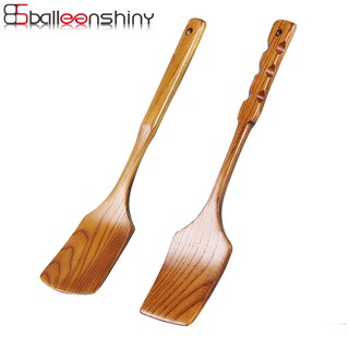 BalleenShiny Natural Wooden Turner Long-handled Wood Shovel Spatula Spoon Rice Scoop Kitchen Utensil