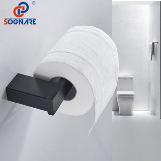 SOGNARE 304 Stainless Steel Toilet Paper Holder Black Matte Toilet Tissue Wall Mounted Toilet Roll H