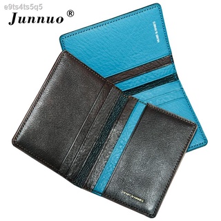 ✤❁Junnuo handmade leather small card holder men s ultra-thin small wallet mini card holder female sm