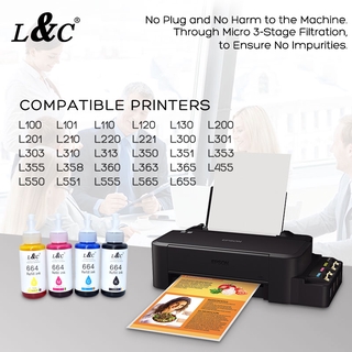 L&C Epson 664 Dye Ink T664 70ML Universal Printer Ink Compatible For Epson L Series Premium Refill (4)