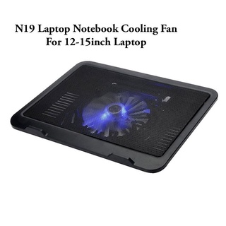 fan✳N19 12''-14'' laptop Cooler Pad One Big LED Light Fan