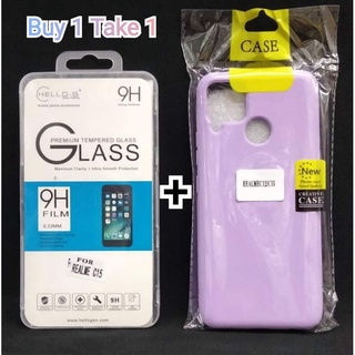 #Buy 1 Take 1 Clear Tempered Glass+Candy Case for RalmeC15 (1)