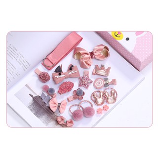 18in1 Baby girl hair clIps set princess crown with gift box Christmas gift (7)