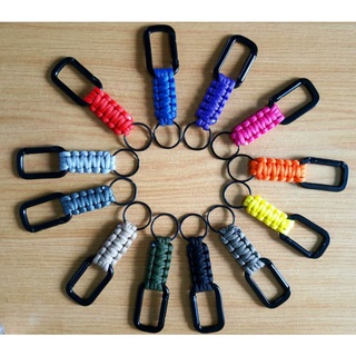 Paracord Keychain Keyfob Keyholder with Carabiner and Ring