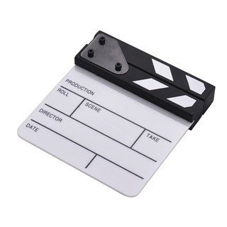 Acrylic Clapboard Dry Erase TV Film Movie Director Cut Action Scene Clapper (7)