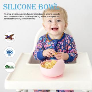 Baby Silicone Tableware Powerful Suction Cup Children's Bowl Spoon Set Children's Suction Cup Bowl Baby Food Supplement Bowl