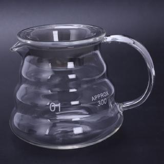 V60 Pour Over Glass Range Coffee Server Carafe Drip Coffee Pot Coffee Kettle Brewer Barista Percolator Clear 360Ml