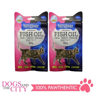 Nutrabone U017 Fish Oil Daily Dental Treats for CATS - FISH Crunchy Bites 50g (Set of 2 packs) (1)