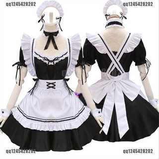 (JQ---NEW)Cute Lolita French Maid Dress Girls Woman Anime Cosplay Party Costumes (1)