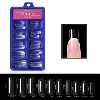 French Nail Art Tips Fake Nails White False Coffin Nails Art Manicure Tool Full Cover Fake Nail Colorless Nail Patch (5)