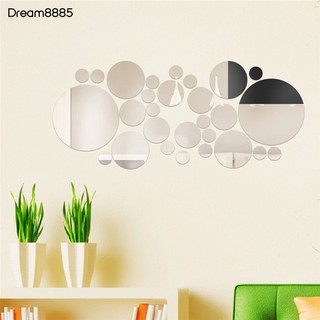 Dream8885 28Pcs Circle Dot Mirror Effect Living Room