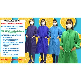 NEW PPE FASHION DRESS WITH BELT TIE RIBBON WATER REPELLENT AND WASHABLE SALE! FITS SMALL TO XL!
