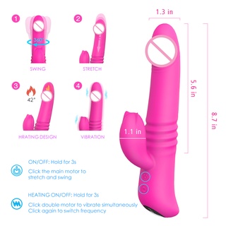 P1GK 9 frequency scaling modes heating function double motor rabbit vibrator for women masturbation (2)