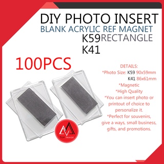 100pcs Insertable Acrylic Photo Insert Ref Magnet Souvenirs and Giveaways Rectangle